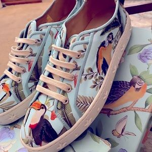 AQUAZZURA Embroidered Jacquard Sneakers In Mint